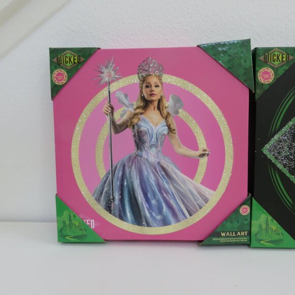 Wicked Set /2 Elphaba & Glinda Wall Art 12" x 12" - Picture 2 of 3